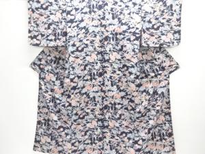 流水に燕花模様小紋着物